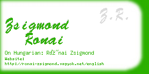 zsigmond ronai business card